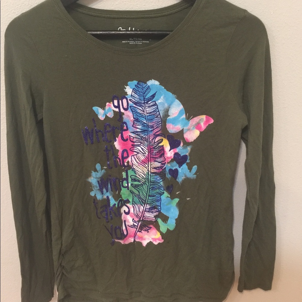 GREEN GRAPHIC LONG SLEEVE TEE